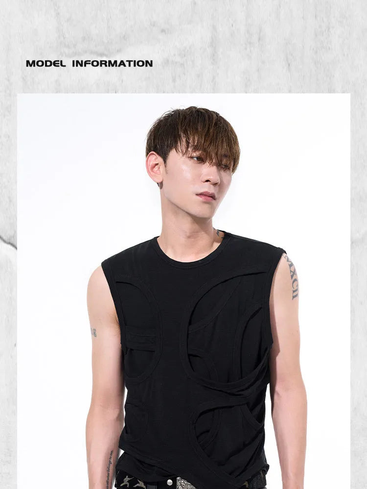 Men's lyocell vest in black or grey colour with round neckline and tank top styling