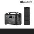 RIVER Pro 720Wh portable power station with display screen and multiple output ports on a wooden surface.