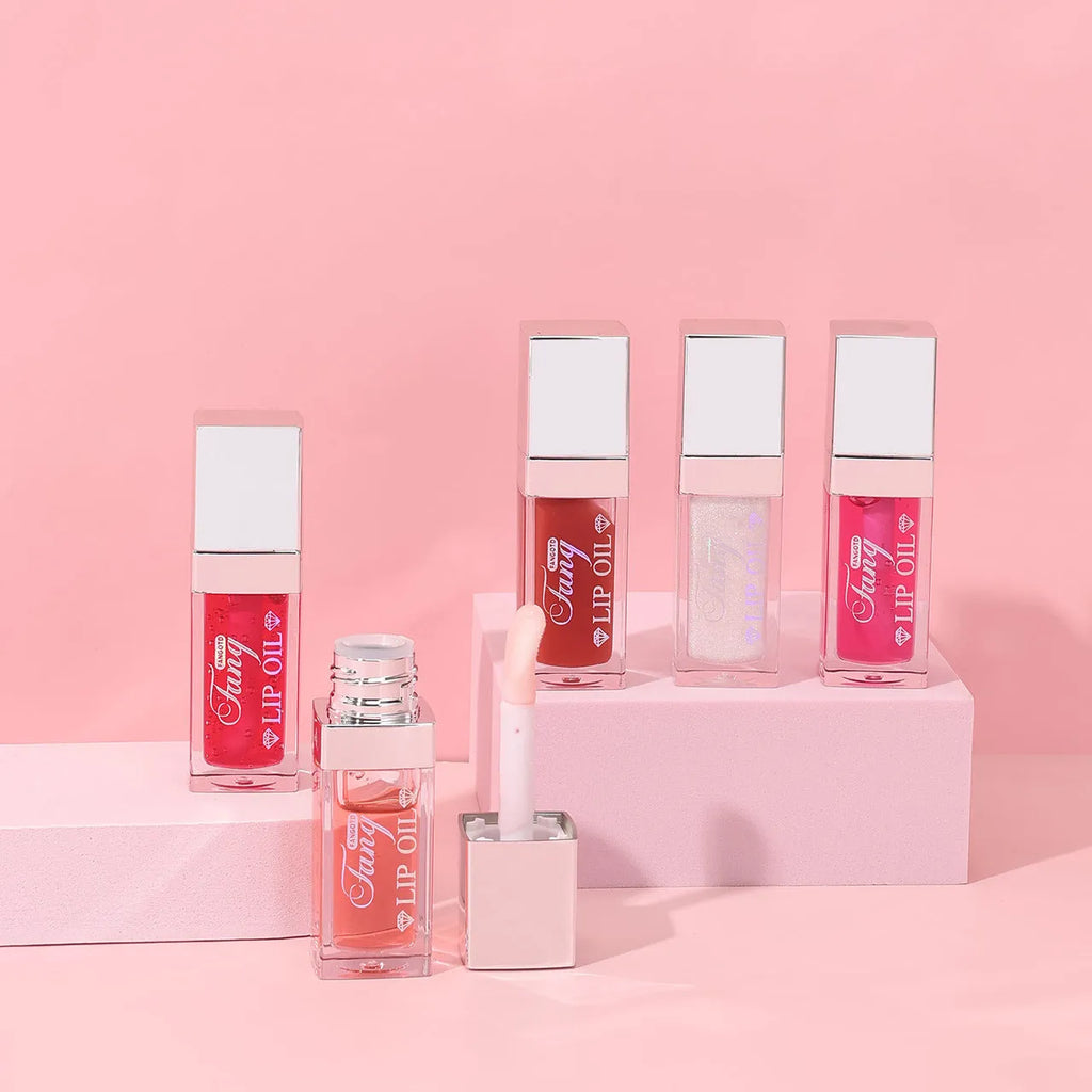 Bright Lip Gloss Mint Lipstick in five colour options with moisturising effect.