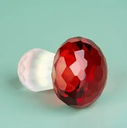 White crystal geometric mushroom decoration in modern minimalist style.