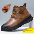Black Martin platform boots with velvet-style artificial PU upper and rubber sole