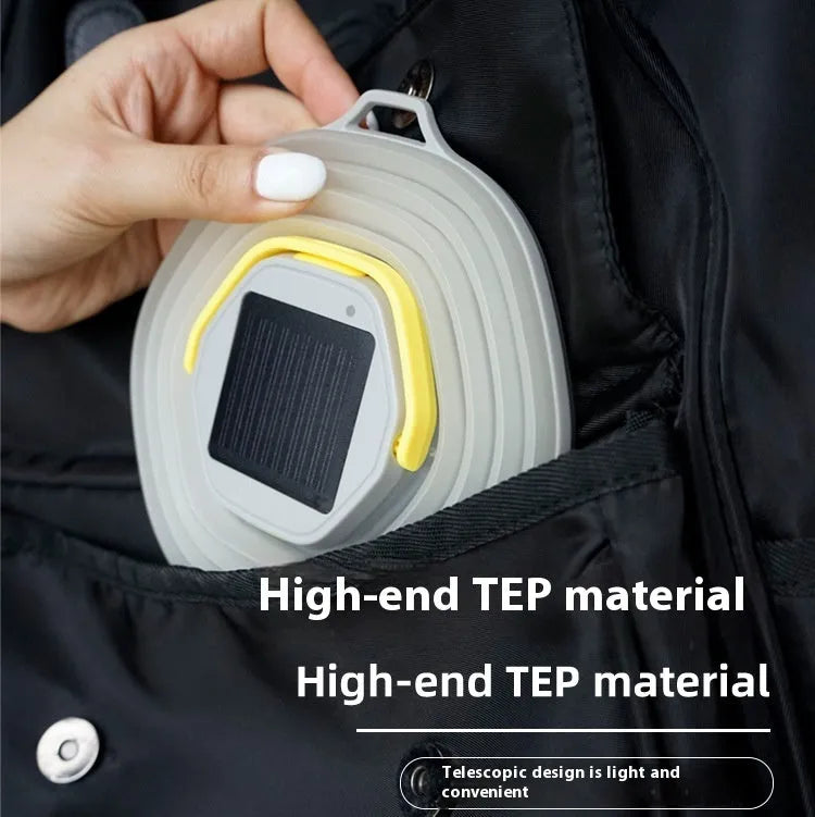 White camping lamp with single-key switch for tent lighting and outdoor use