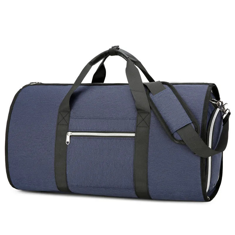 Oxford cloth storage bag with dry wet separation compartments in grey, black or dark blue
