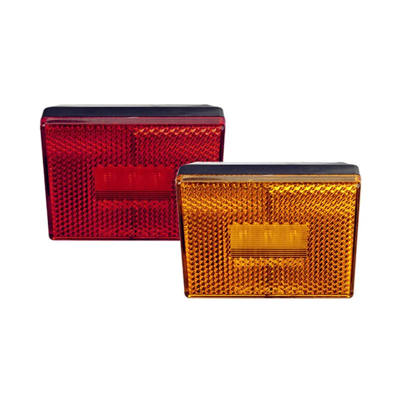 Red and yellow LED trailer side marker light with 19cm wire