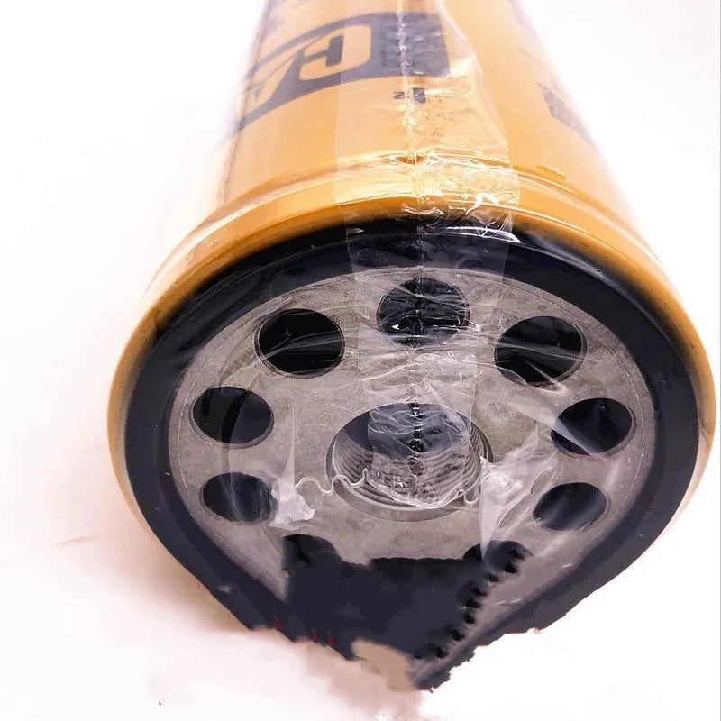 Yellow Caterpillar fuel water separator filter element measuring 262mm tall for 324D 329D machinery models