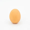 Dog simulation egg chew toy with textured surface for dental hygiene and sound feature