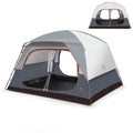 Titanium gray large camping tent for 5-8 people with quick-build glass poles and double layer