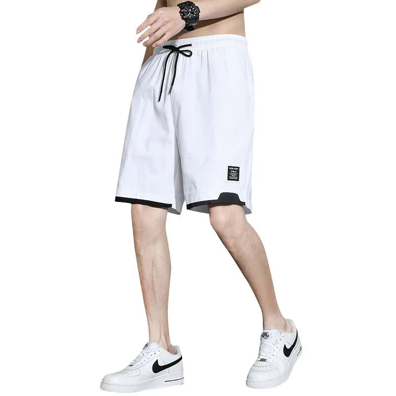 Cotton shorts for boys in plus sizes, shown in black, khaki, and white colours.