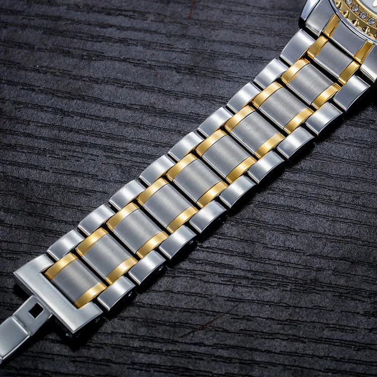 Fashionmonger men's waterproof automatic mechanical watch with luminous dial in gold and silver case options