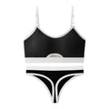 Cotton sports underwear vest set with fixed double-shoulder straps and thin mold cups in various colours