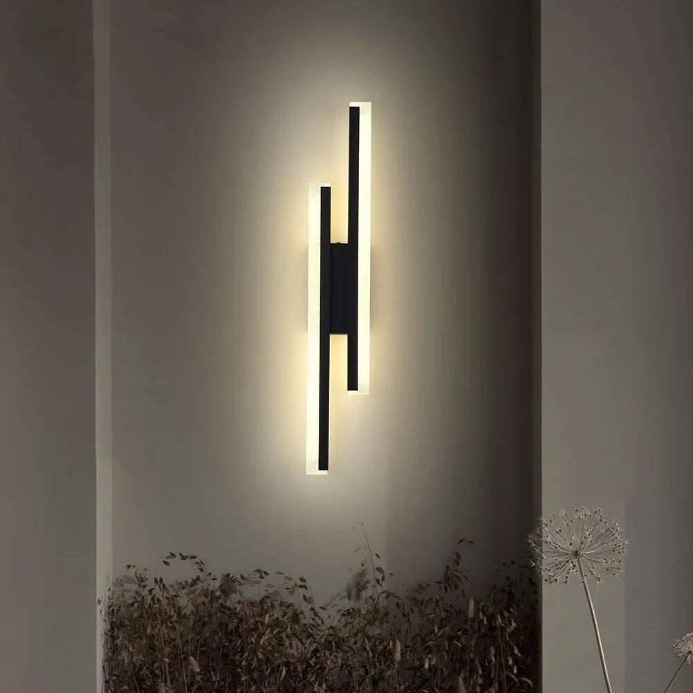 500mm gold double line wall lamp with modern design for hotel and staircase lighting