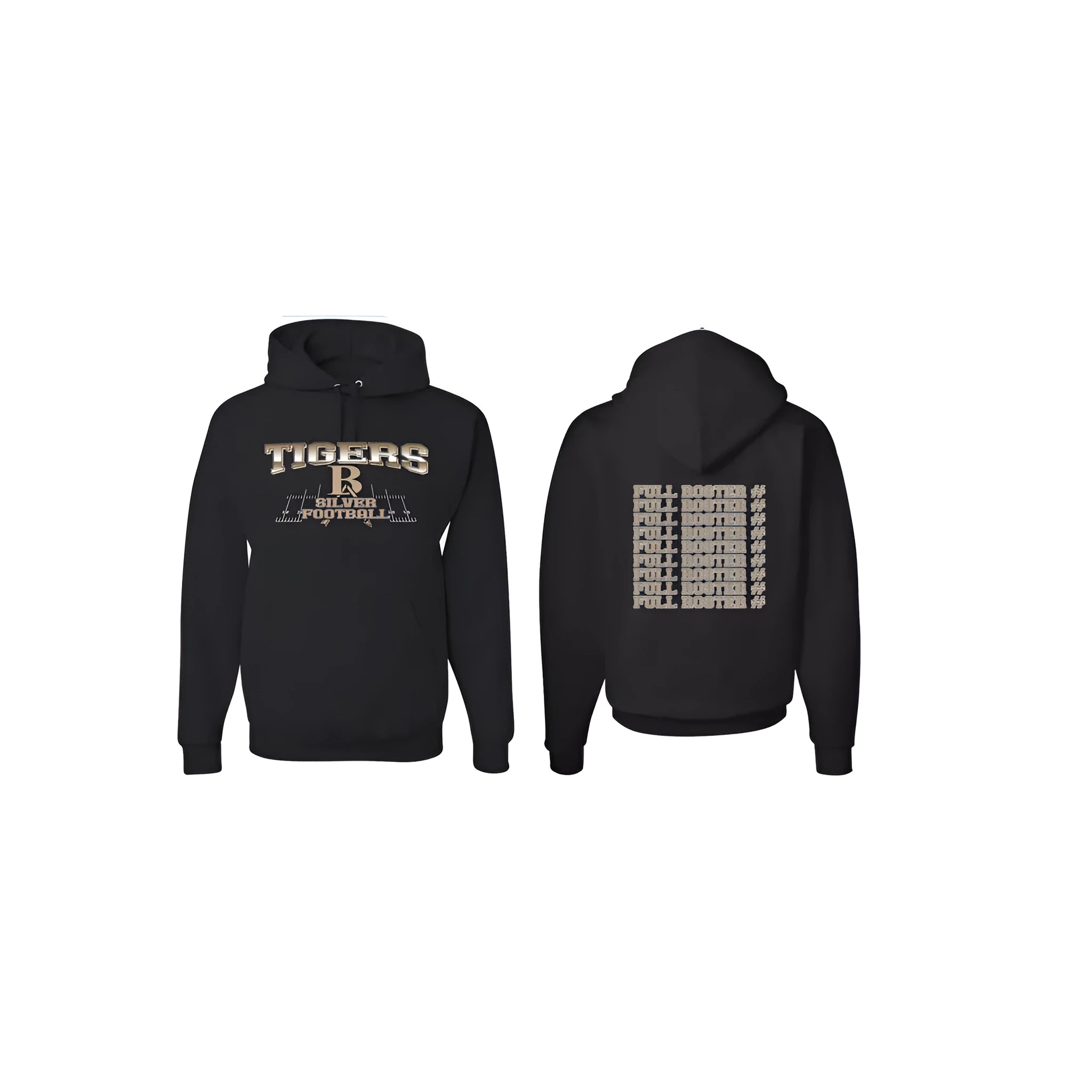 Black European size drop-shoulder sleeve polyester hoodie on hanger