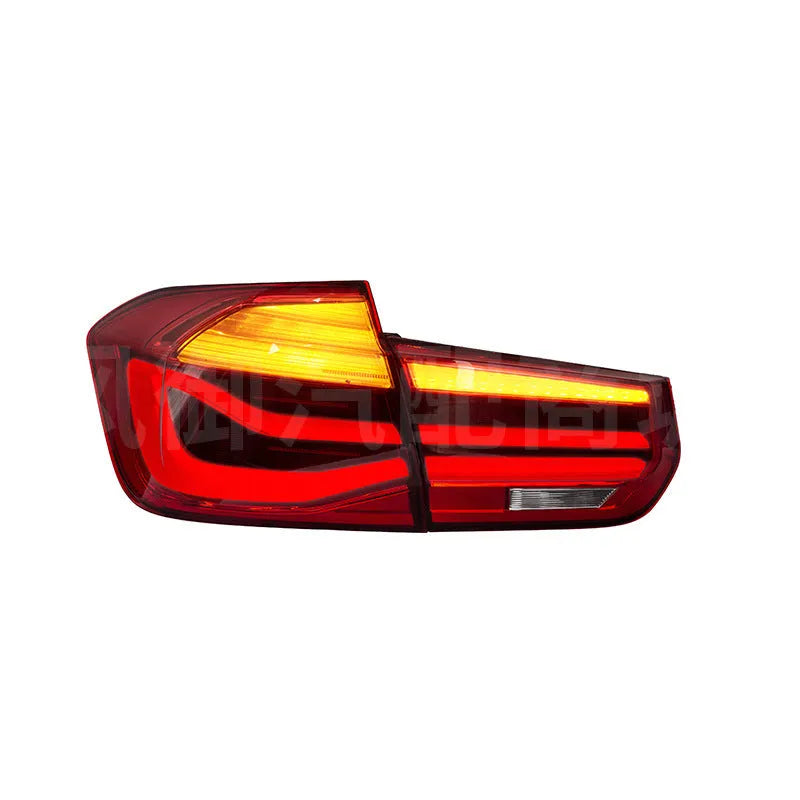 BMW 3 Series red and black smoke LED tail light assembly with streamer steering design.