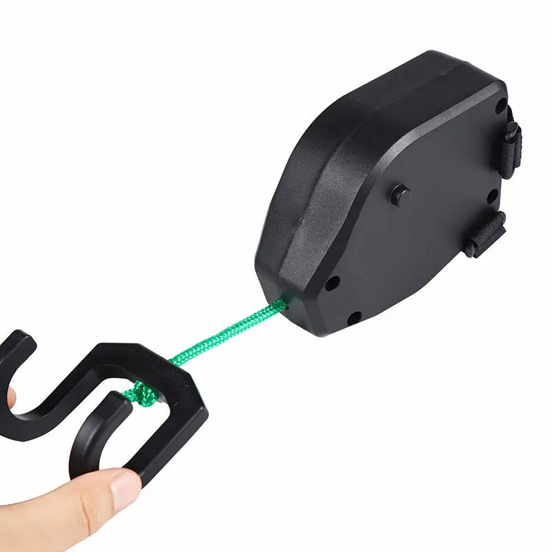 Black plastic bicycle trailer rope for connecting child carriers to mountain bikes