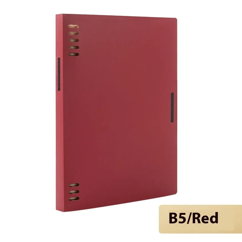 Refillable B5 spiral notebook with coloured PP cover and loose-leaf paper