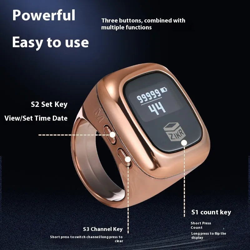 Al-Fatiha electronic counter with digital display in choice of sizes and colours including rose gold and black.