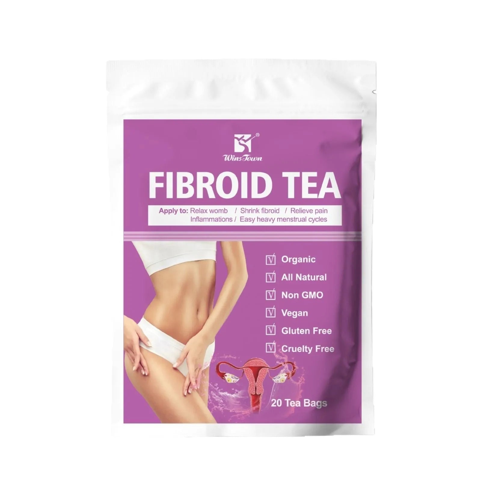 C83 Winstown Fibroid Herbal Tea pack designed for cold extraction brewing.