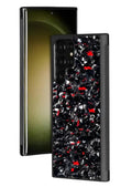 Samsung Galaxy phone case with forged carbon red pattern for S21 Ultra model