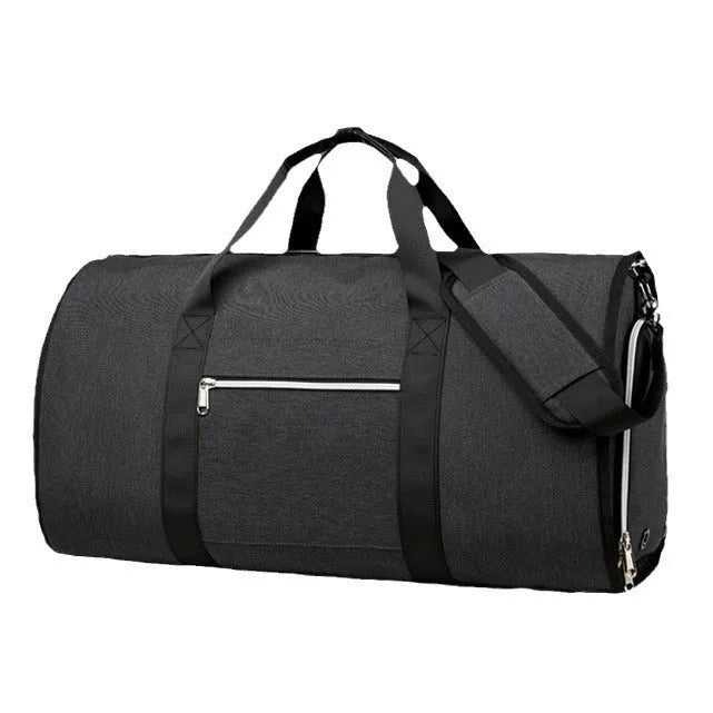 Oxford cloth storage bag with dry wet separation compartments in grey, black or dark blue