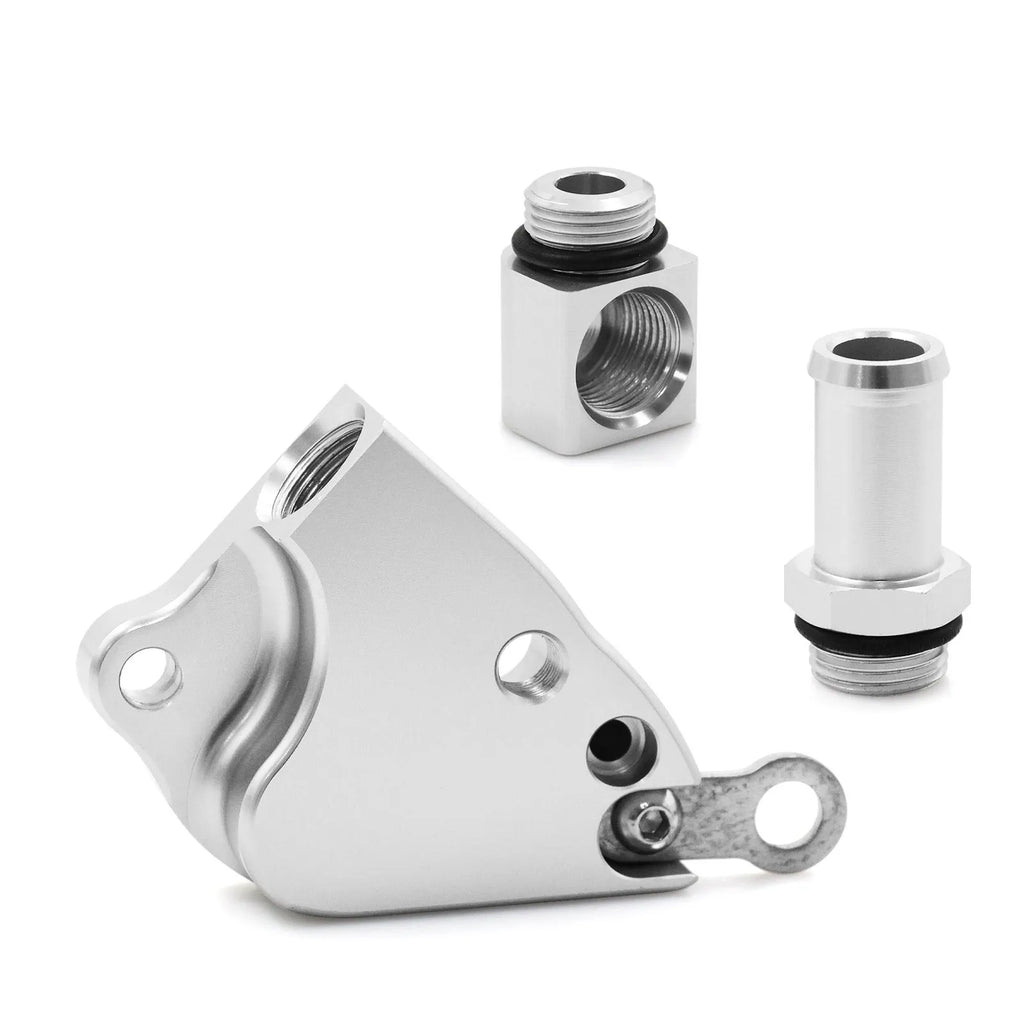 Aluminium intake manifold coolant adapter for Honda K20 and K24 engines with O-rings