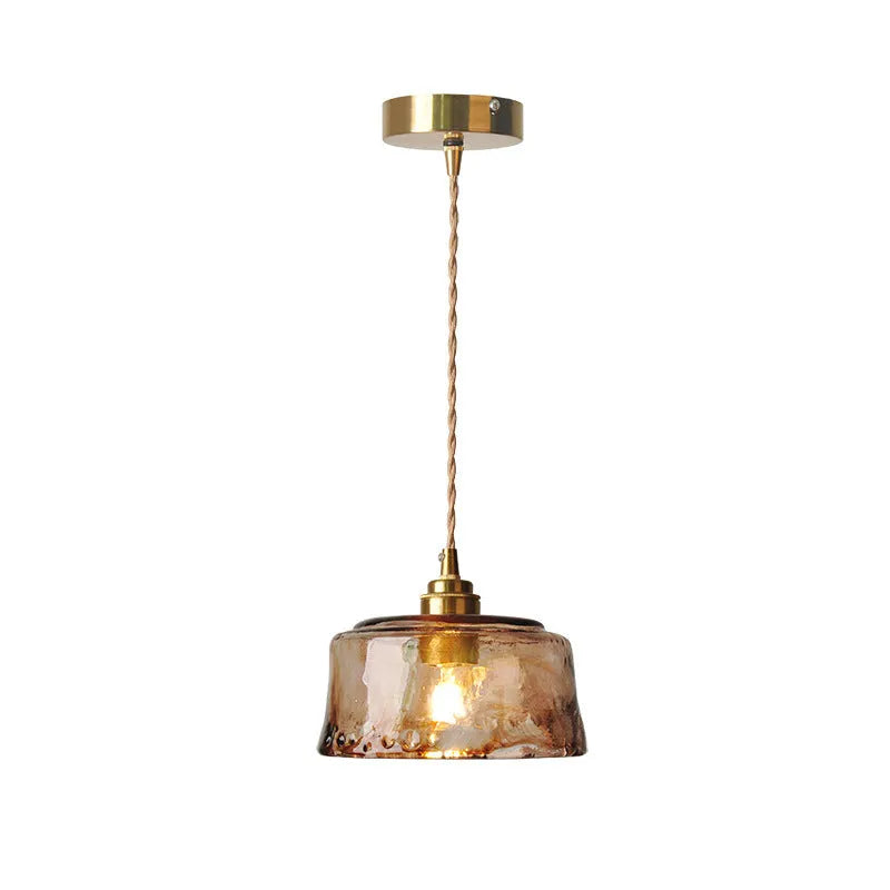 Nordic style brass and glass pendant chandelier with a large hole design