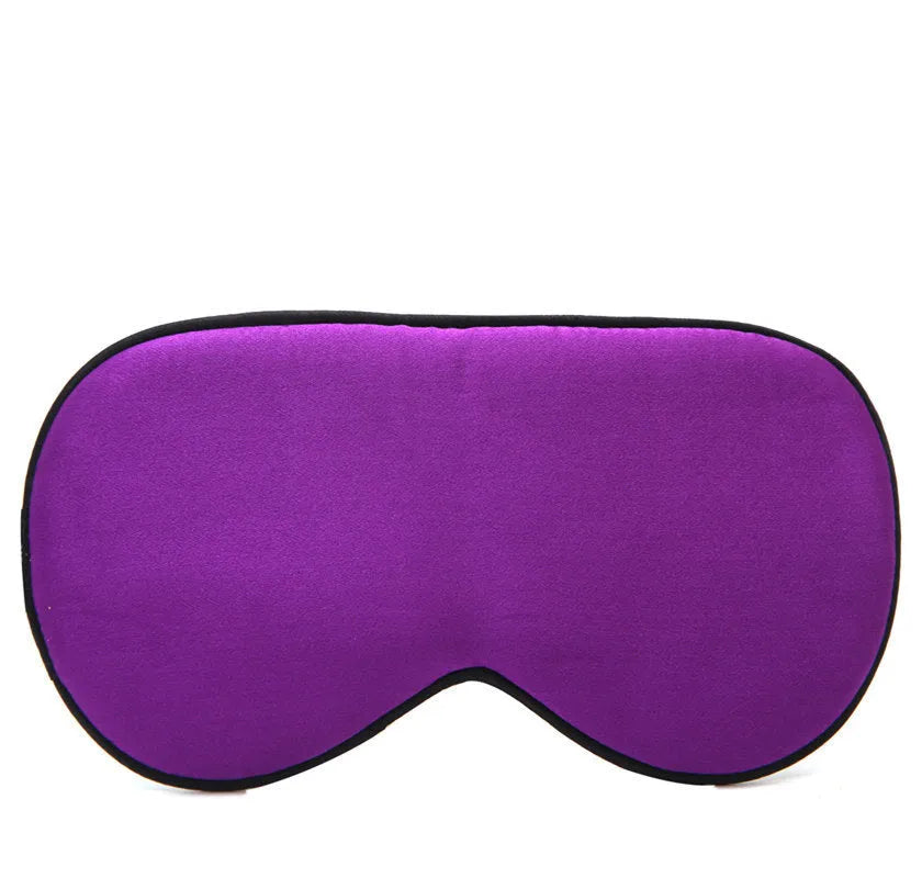 Double-sided mulberry silk sleep eye mask with embroidered printed pattern in various colours.
