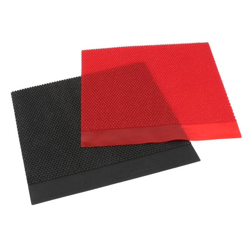 Single table tennis rubber sheet with small particle texture in black and red colour options.