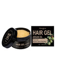 100 ml bottle of Moroccan nut oil hair styling gel with vitamin E and hyaluronic acid.