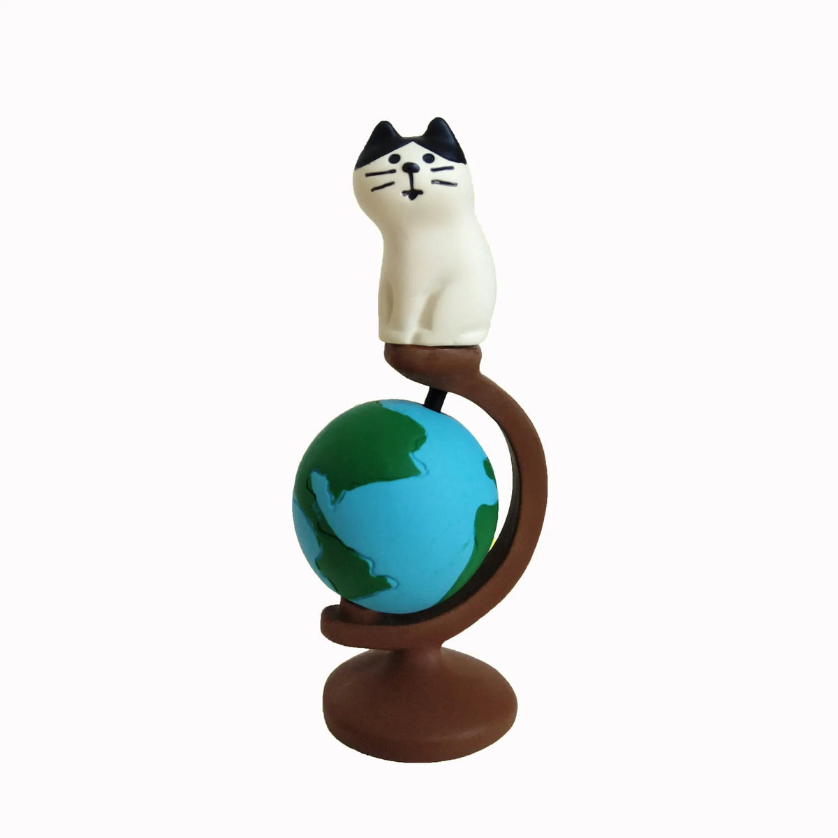 Cartoon Cat of Liberty resin statue on display in Earth Instrument or Carp Cat design style.