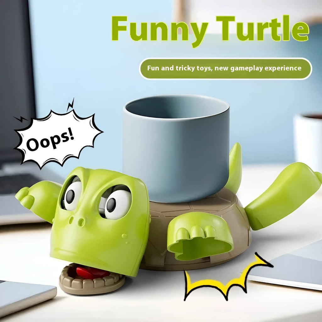 Creative turtle shaped coaster in light green, dark green, wheat starch, and yellow ABS plastic for heat insulation