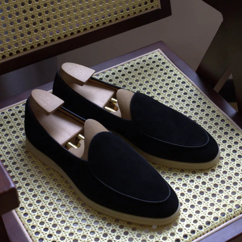 Men's British handmade leather loafers in multiple colours with TPR sole