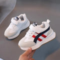 Children's white casual sneaker with Velcro strap and rubber sole