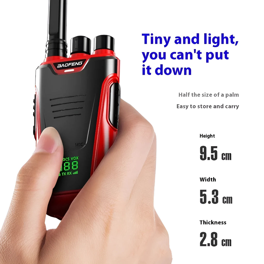 Red and yellow small hotel restaurant intercom with 8km range and USB charging port