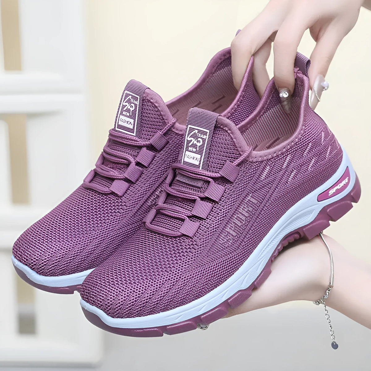 Casual low-top sneakers with a PVC sole in black, red, light purple, grey, and brown colour options.