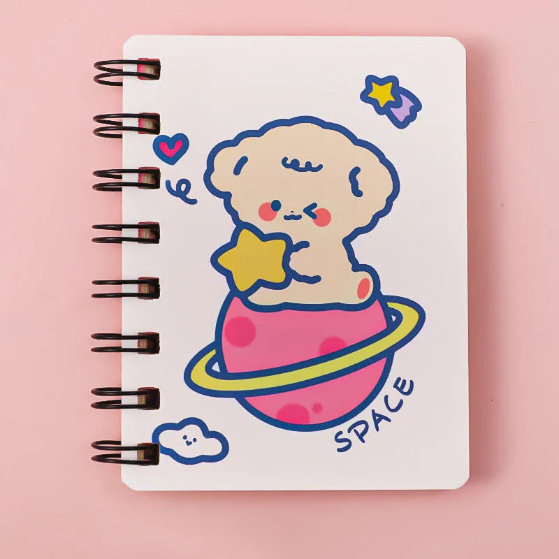 Astronaut series portable softcover pocket flipper notebook showing one of four space-themed cover designs.