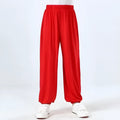 Black children's high elasticity Lycra practice pants for Sanda martial arts.