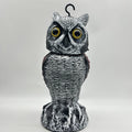 Artificial owl scarecrow bird deterrent ornament made from PE material with realistic casting details