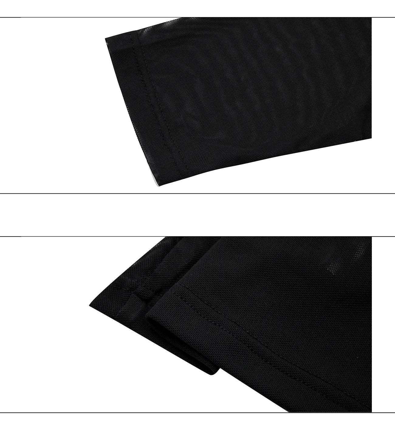 Black and white niche mesh ice-feeling slim bottoming shirt with long sleeves in sizes S to XL