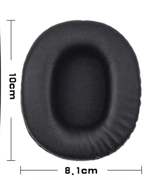 Black PU leather replacement earmuff covers for Sony 1R headphones, two-piece set