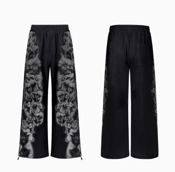Street trendy loose trousers set with hoodie and seven-inch pants in polyester fabric