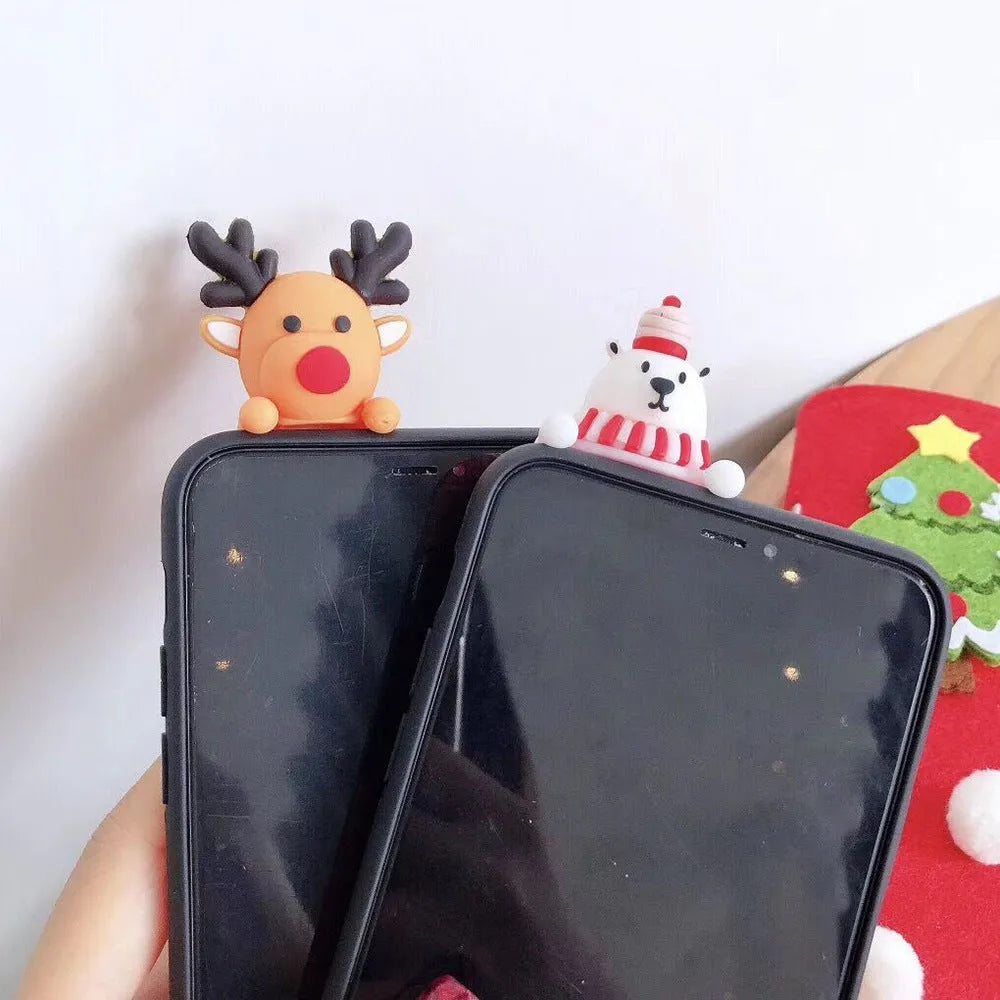 Christmas silicone back cover phone case for iPhone models