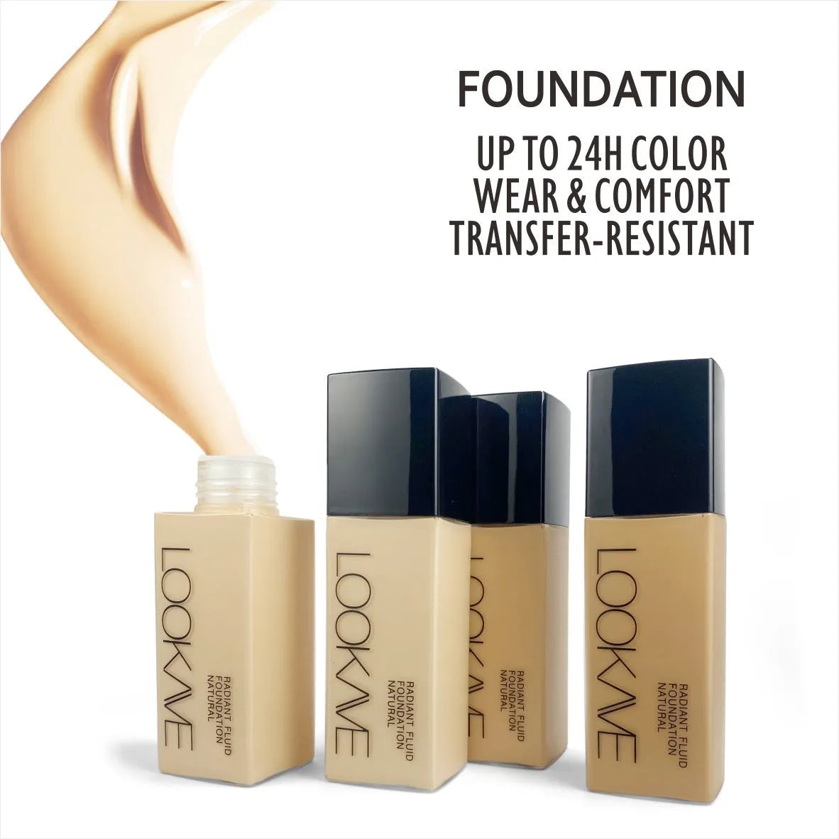 LOOKAVE matte liquid foundation bottle in Ivory White shade with 21c net content