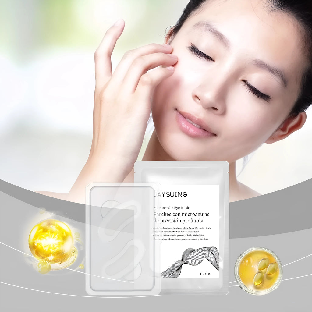 Single pair of micro needle eye mask patches for under-eye treatment with hyaluronic acid