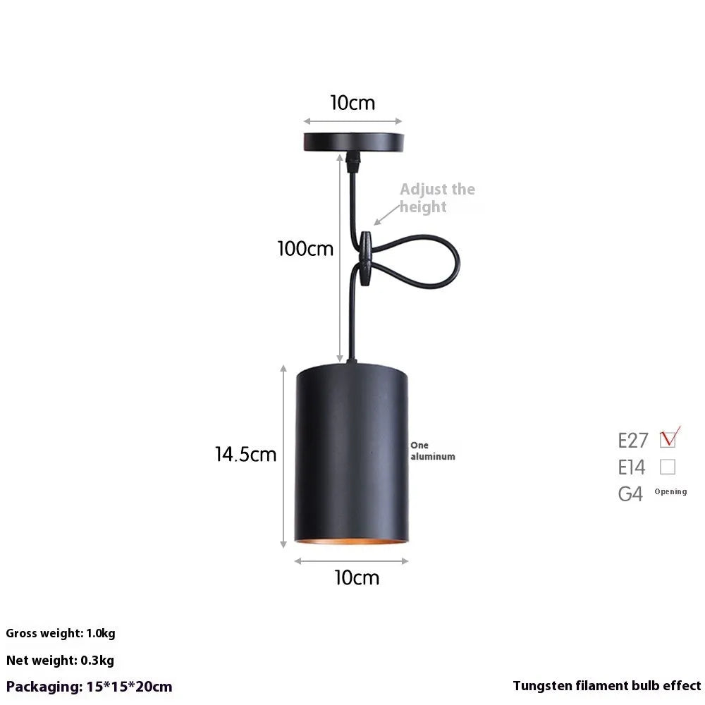 Retro iron art chandelier with matte black finish for bedroom or living room ceiling