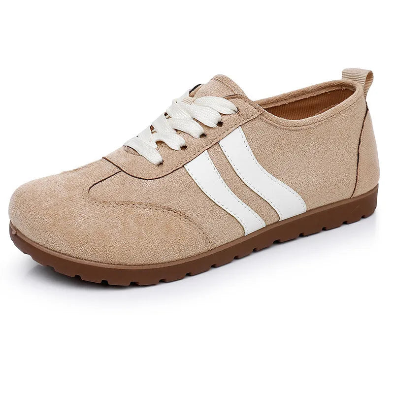 Women's vintage canvas sneakers in dark red with round toe and flat rubber sole