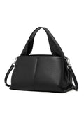 Women's solid colour retro texture cowhide leather messenger bag in horizontal square shape