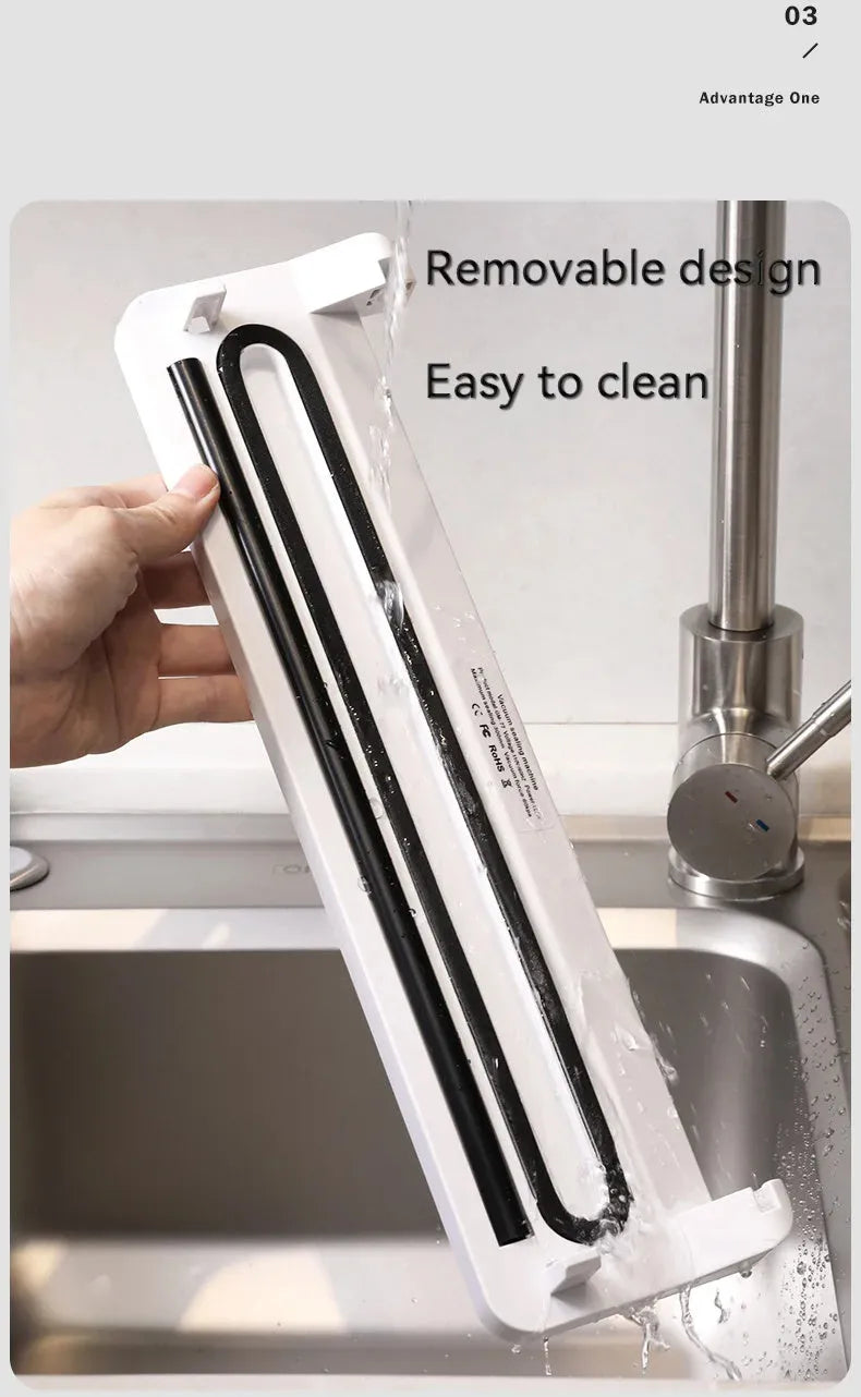 White automatic vacuum sealer machine for household food preservation with compact design
