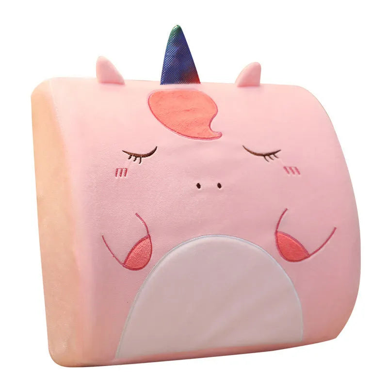 Office car cushion with cartoon design featuring removable memory foam inner core