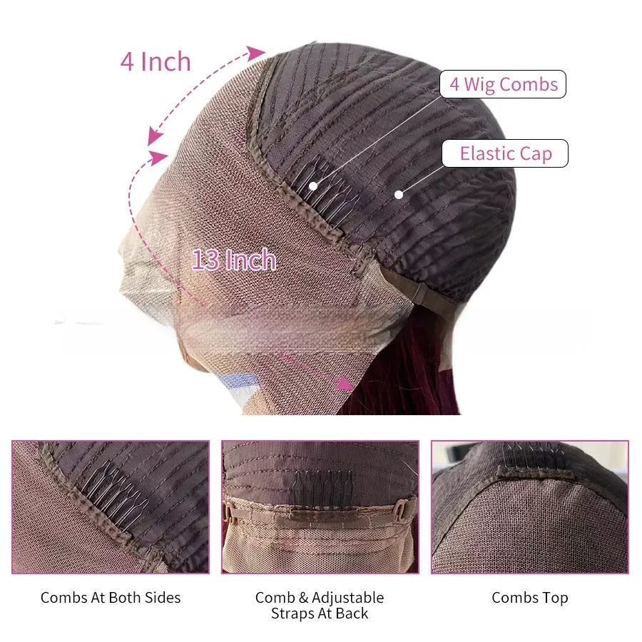 A Ruili style gradient wig made from real human hair on a mannequin head, showcasing the lace front construction.