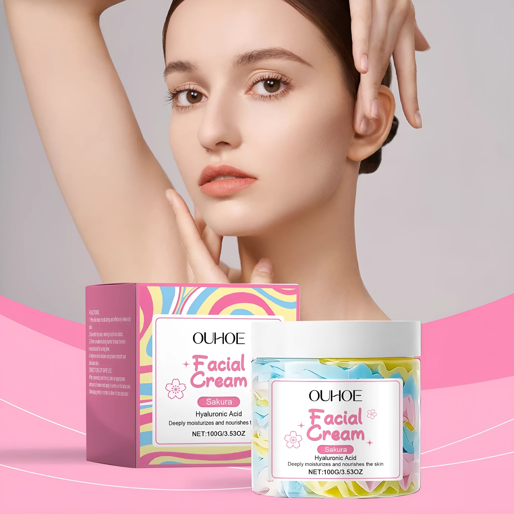 Sakura Butter Cream 100g face moisturiser in 5.7 cm cube jar